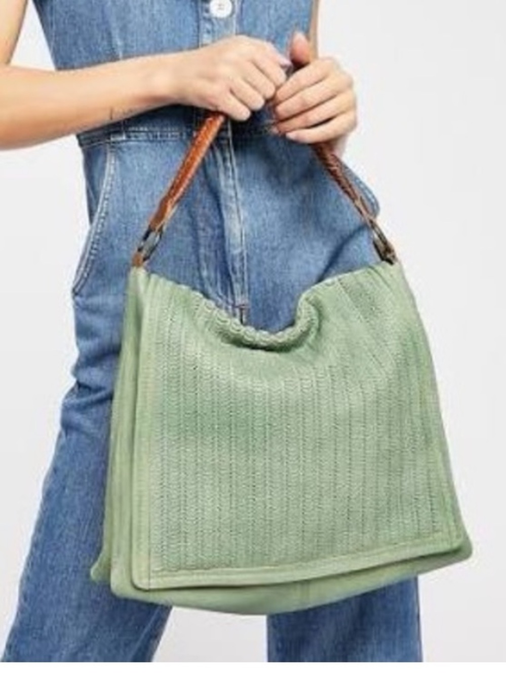 New Free People Golden Valley Vegan Messenger Bag